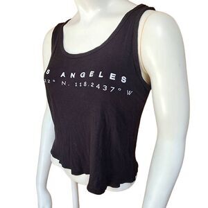 French Pastry Black Ribbed Los Angeles Tank Top (S)